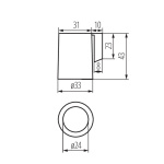 Maattakening van E14 fitting bevestiging zijkant