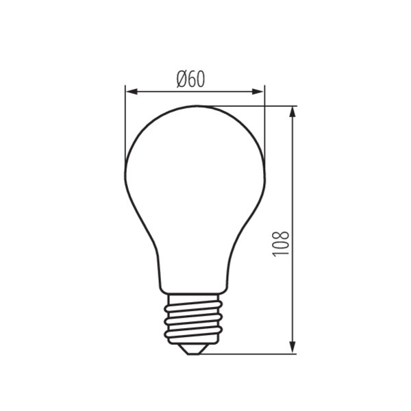 Kanlux E27 peerlamp 4.5W warmwit helder maattekening
