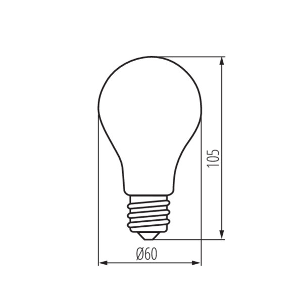 Kanlux E27 peerlamp 4.5W warmwit opaal maattekening