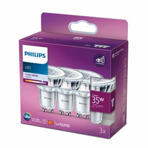3x Philips GU10 spot 3.5W Koelwit 36°-0