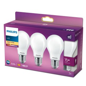 3x Philips E27 Peerlamp 8.5W Warmwit-0