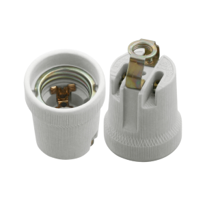 E27 fitting keramiek wit met achterzijde bevestiging
