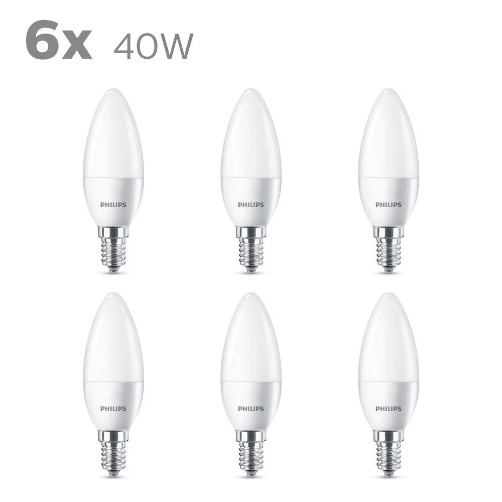 6x Philips E14 kaarslamp 5.5W Warmwit-10013 6x Philips E14 kaarslamp 5.5W Warmwit-10013