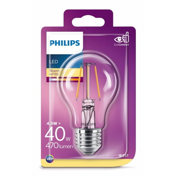 Philips Classic E27 Peerlamp 4.3W Warmwit-10442
