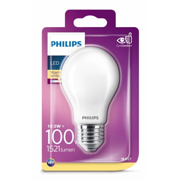 Philips Classic E27 Peerlamp 10.5W Warmwit-10350