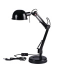 Zwarte metalen bureaulamp met verstelbare arm en E14 fitting