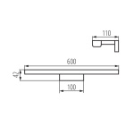 Kanlux ASTEN wandlamp 12W koelwit wit maattekening