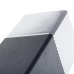 Tuinsokkel grijs met matte afwerking en wit lichtkap