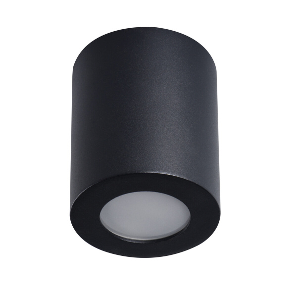Zwarte cilindervormige opbouwspot GU10 met matte afwerking