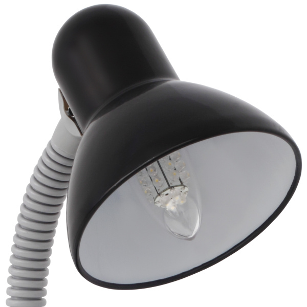 Zwarte en witte bureaulamp met flexibele arm en E27 fitting