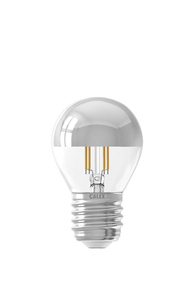 Calex E27 Kopspiegel Kogellamp Zilver 3.5W Warmwit Dimbaar-0 Calex E27 Kopspiegel Kogellamp Zilver 3.5W Warmwit Dimbaar-0