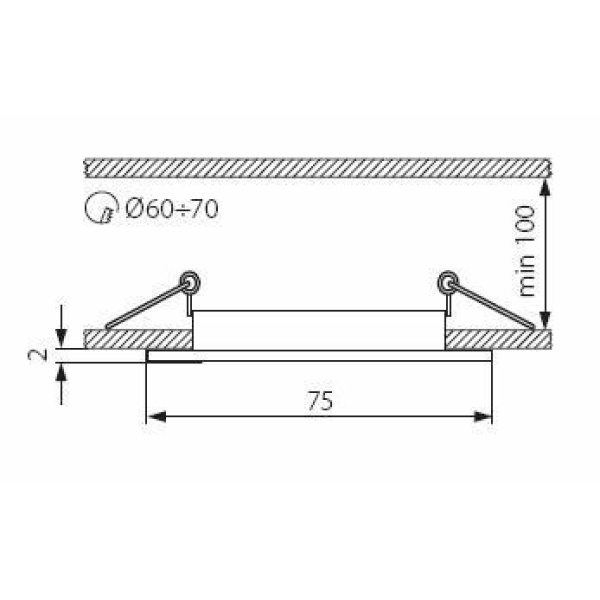 Kanlux NAVI Inbouwspot Vierkant Chroom-23128
