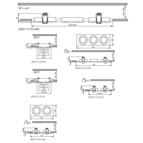 Kanlux SEIDY inbouwspot rond zwart-23258