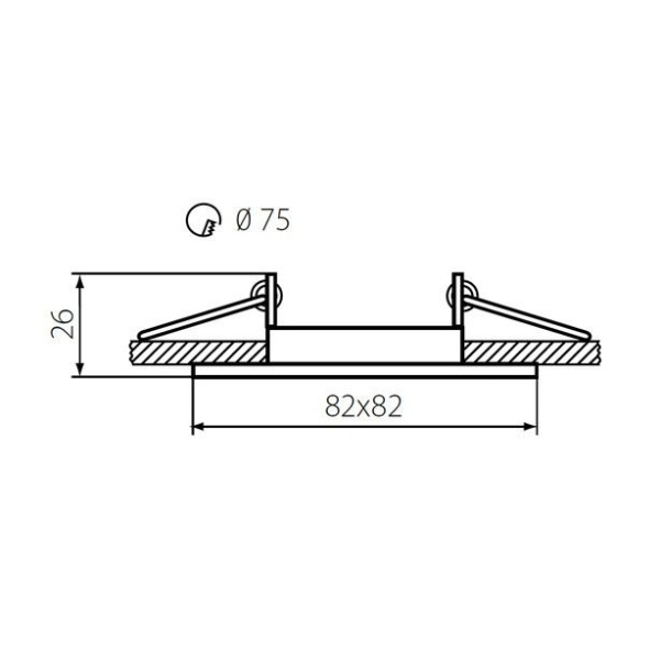 Kanlux NESTA inbouwspot vierkant zwart-23200