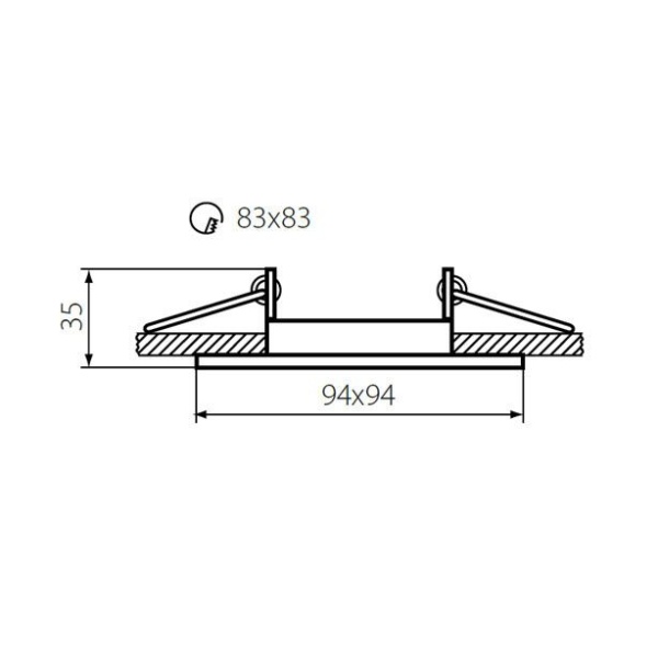 Kanlux ALREN Inbouwspot Vierkant Zwart-22964