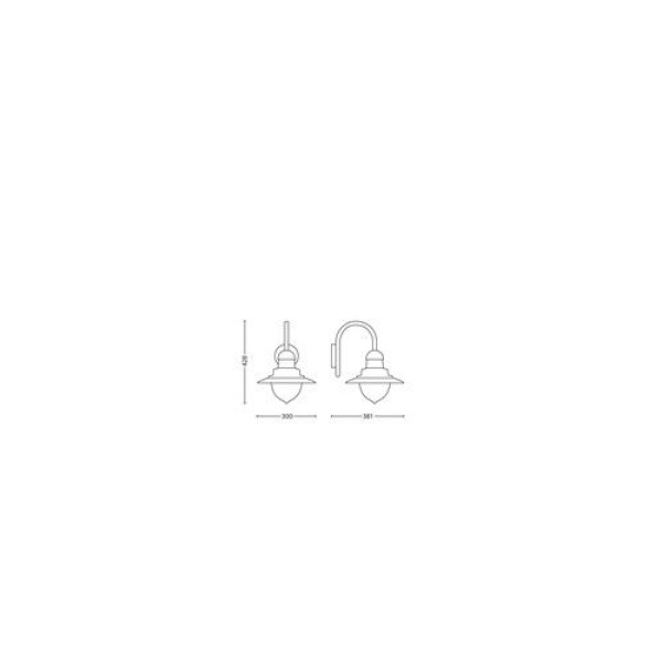 Philips MyGarden Raindrop Wandlamp 1x60W Bruin-22919