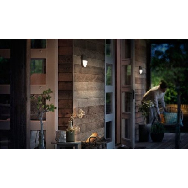 Philips MyGarden Capricorn Wandlamp 1x6W Grijs Incl. bewegingsensor-22859 Philips MyGarden Capricorn Wandlamp 1x6W Grijs Incl. bewegingsensor-22859