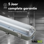 LED TL armatuur dubbel T8 buizen met spatwaterdichte behuizing