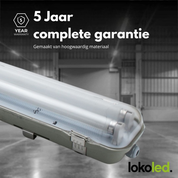 LED TL armatuur dubbel T8 buizen met spatwaterdichte behuizing