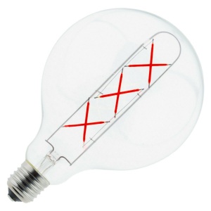 Ledl E27 Globe G125 5W Amsterdam Flame Rood Dimbaar-0
