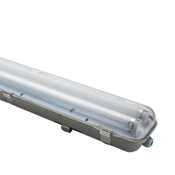 LED TL armatuur dubbel T8 120cm grijs kunststof IP65 waterdicht