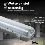 LED TL armatuur IP65 waterdicht en stofdicht in regenachtige omgeving