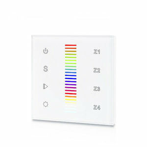Sunricher RGBW controller Wandpaneel 230VAC 4-zones/Backlight SR-2830RGB-WHITE-230V MEGASALE