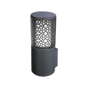 Zwarte wandlamp met cilindervorm en decoratief opengewerkt patroon