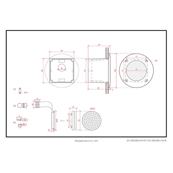 Fumagalli Leti Wandlamp Zwart GX53 3W Warmwit-26260