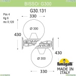 Fumagalli G300 Bisso Wandlamp Zwart E27 Opaal-26303