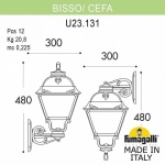 Fumagalli CEFA BISSO Wandlamp Zwart Opaal-26299