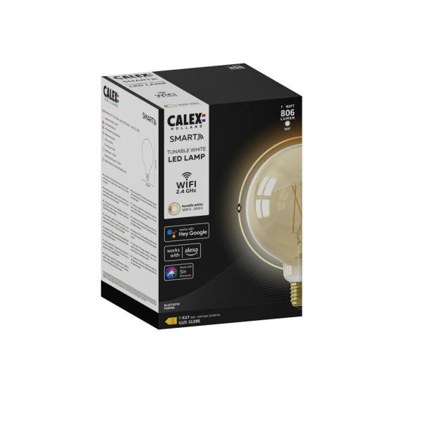 Calex Smart E27 globe 7W Lichtkleur aanpasbaar Dimbaar-28815