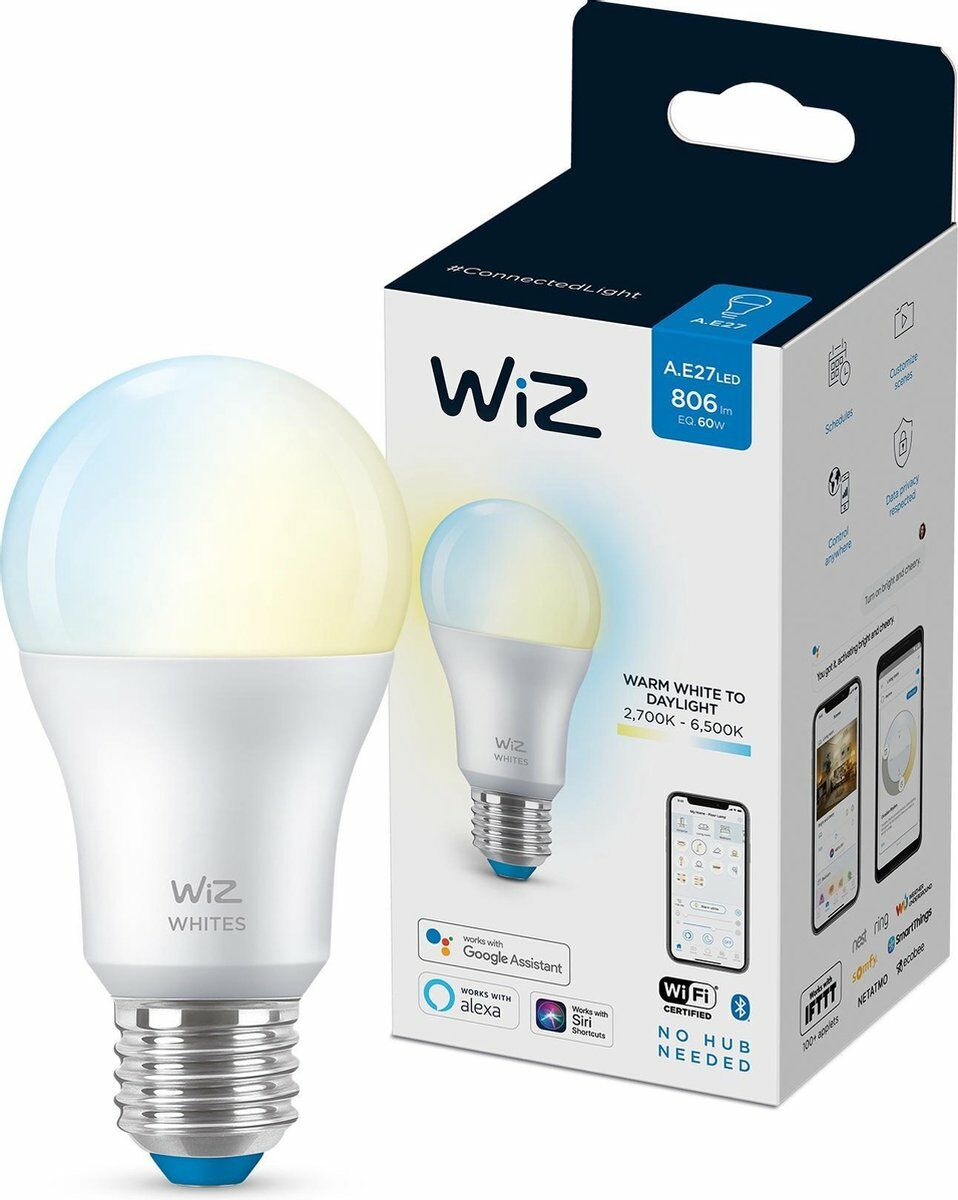 WiZ Lamp - Slimme LED-Verlichting - Warm- tot Koelwit Licht - E27 - 60 W - Mat - Wi-Fi-0 WiZ Lamp - Slimme LED-Verlichting - Warm- tot Koelwit Licht - E27 - 60 W - Mat - Wi-Fi-0