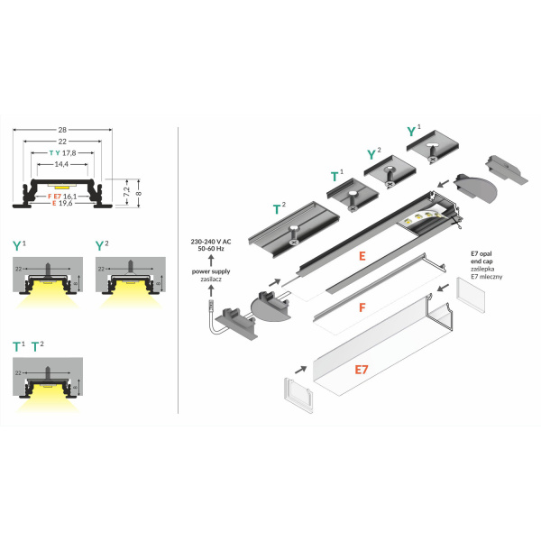 Topmet Groove 14 Inbouw LED Profiel 2 Meter Zwart Set-30116