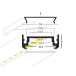 Topmet Surface 14 opbouw ledprofiel set 1M geanodiseerd -27656