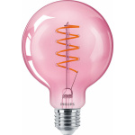 Philips E27 Classic Globe Roze 4,5W Extra Warm Wit Dimbaar-28171