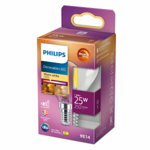 Philips E14 Kogellamp WarmGlow 1,8W E14 Warm Wit Dimbaar-0
