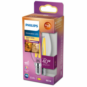 Philips E14 Kaarslamp WarmGlow 3,4W Warm Wit Dimbaar-0
