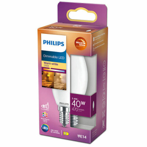 Philips E14 WarmGlow Kaarslamp 3,4W Warmwit Opaal Dimbaar-0