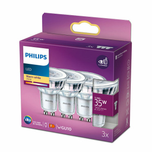 3x Philips GU10 Spot 3,5W GU10 Warm Wit 36°-0