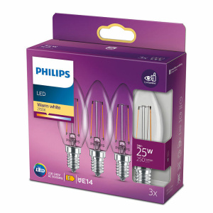 3x Philips E14 Kaarslamp 2W Warm Wit -0