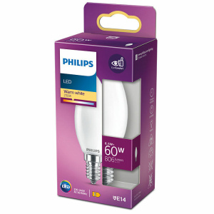 Philips E14 Classic Kaarslamp Mat 6,5W Warm Wit -0