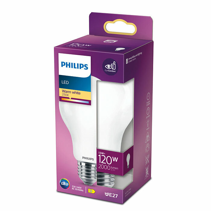 Philips E27 Classic Peerlamp Mat 13W Warm Wit-0 Philips E27 Classic Peerlamp Mat 13W Warm Wit-0