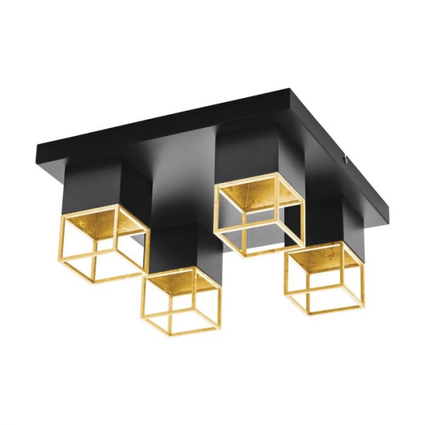 EGLO MONTEBALDO Plafondlamp Zwart Goud Warm Wit-0
