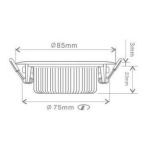 EcoDim Inbouwspot Zwart 5W Dim to Warm 75mm-29179