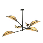 Ledl LOTUS 6 Hanglamp Zwart / Rotan-0