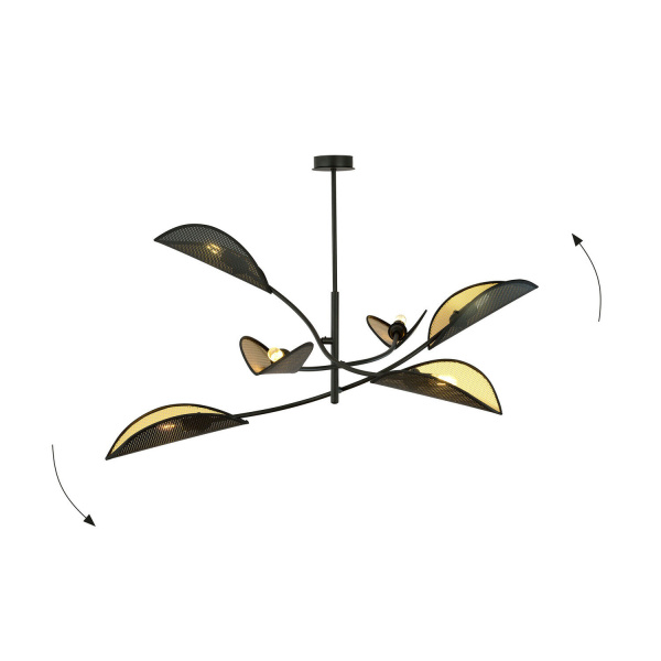 Ledl LOTUS 6 Hanglamp Zwart / Goud-29370