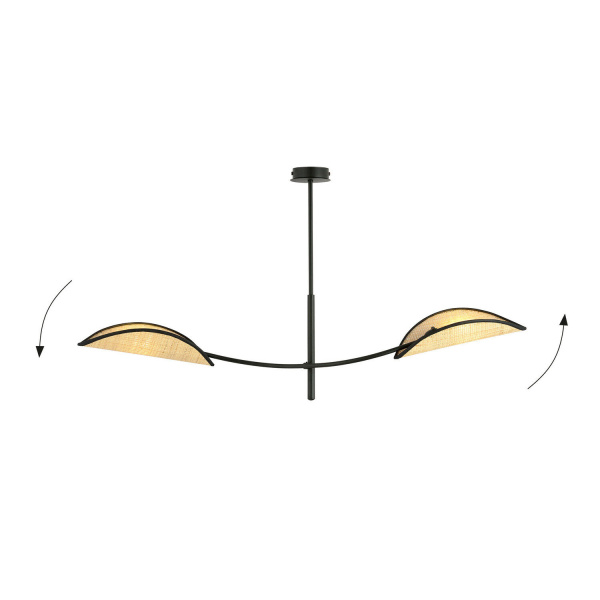 Ledl LOTUS 2 Hanglamp Zwart / Rotan-29374