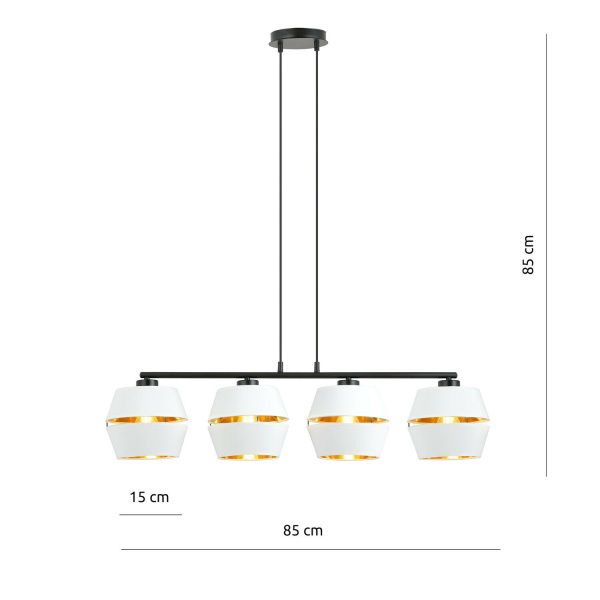 Ledl PIANO 4 Hanglamp Wit / Goud-29605