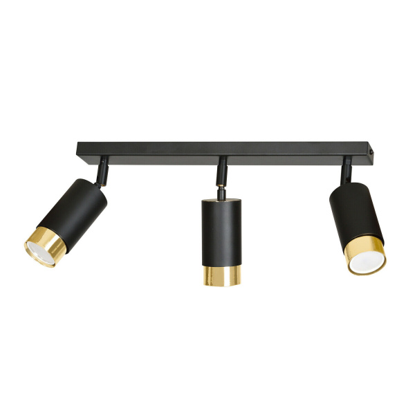 Ledl HIRO 3 Plafondspots Zwart / Goud-29559